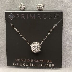 Primrose Genuine Crystal Necklace with Crystal Earrings